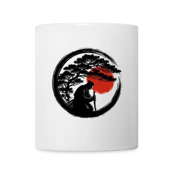 Enso Samurai Meditation with Red Sun - Mug - white - Front