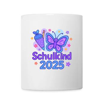 Schulanfang 2025 „Schmetterling“ - Tasse - Weiß - Vorne