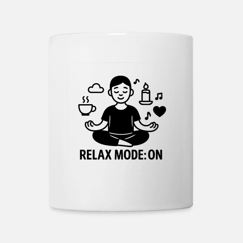 Entspannungsmeditation mit Chill-Design - Tasse - Weiß