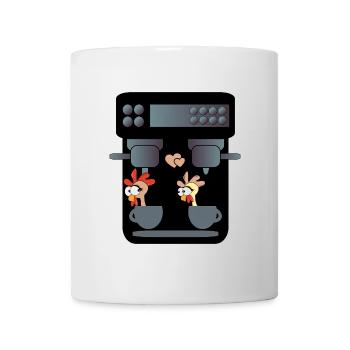 LUSTIGE HÜHNER KAFFEEMASCHINE KAFFEE - Tasse - Weiß - Vorne