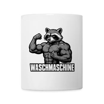 Waschmaschine Waschbär Fitness witzig Gym Geschenk - Tasse - Weiß - Vorne