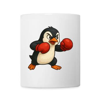 Cooler Pinguin Boxer Cartoon Kickboxer Kampfsport - Tasse - Weiß - Vorne