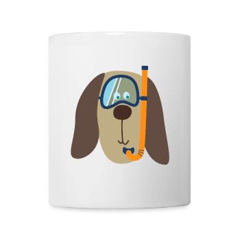 Seehund Kopf Hund Schnorchel Taucher Kinder Illu - Tasse - Weiß - Vorne