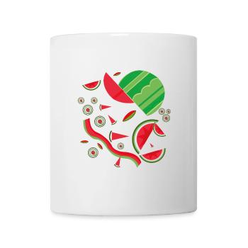 Design abstrait de pastèque - Mug blanc - blanc - Devant