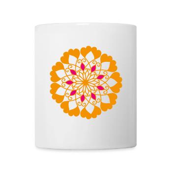 Ornament Mandala Indien Yoga Blume Sonne meditiere - Tasse - Weiß - Vorne