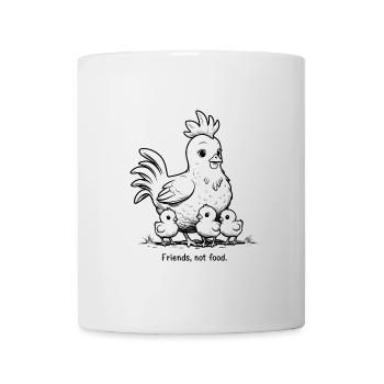 Hen with Chicks – Friends Not Food Statement - Mug - white - Front