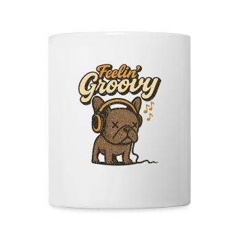 Vintage Bulldog Feelin' Groovy - Mug - white - Front