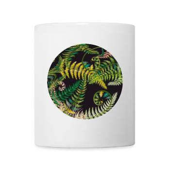 Bright fern design in a round composition - Mug - white - Front