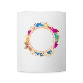 Oriental Medallion Frame in Gold & Colors - Mug - white - Front