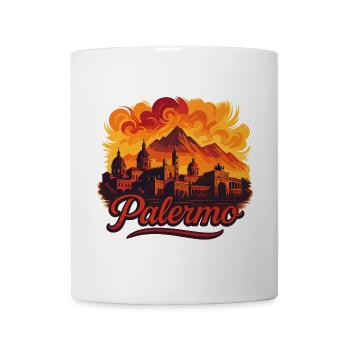 Palermo Stadt Italien Sizilien Silhouette Geschenk - Tasse - Weiß - Vorne