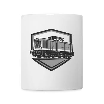 Retro Dampflok Logo Illustration - Tasse - Weiß - Vorne