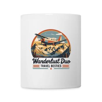 Retro Flugzeug – Wanderlust Duo Travel besrties - Tasse - Weiß - Vorne