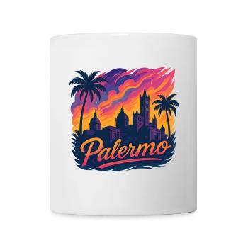 Palermo Stadt Italien Sizilien Silhouette Geschenk - Tasse - Weiß - Vorne