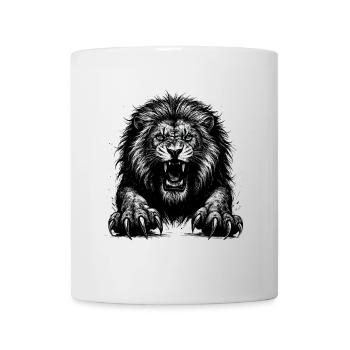 Lion Noir Tête de Fantaisie - Mug blanc - blanc - Devant