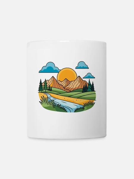 Bunte Berge - Tasse - Weiß
