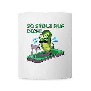 MOTIVATION SPORTIVE PAPA MOUSTACHE CONCOMBRE - Mug blanc - blanc - Devant