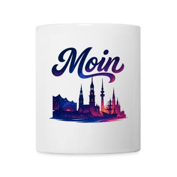 Hamburg Moin Stadt Silhouette galaktisch Geschenk - Tasse - Weiß - Vorne