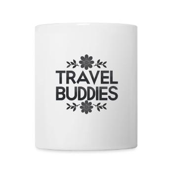Travel Buddies – Minimalistisches Design - Tasse - Weiß - Vorne
