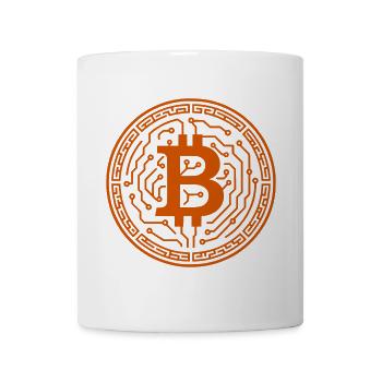 Bitcoin avec circuits - Mug blanc - blanc - Devant