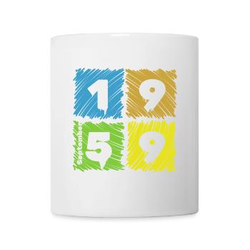 66. Geburtstag Farbige Patches since 09/1959 - Tasse - Weiß - Vorne