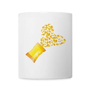 Open Chips Bag of Potato Chips in Heart Shape - Mug - white - Front
