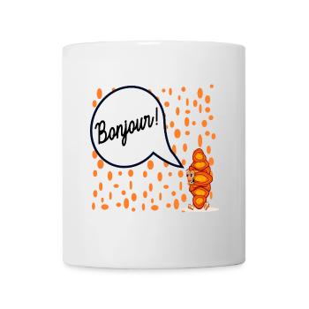 Bonjour Croissant Français France - Mug blanc - blanc - Devant