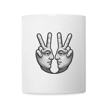 Surrealistic double face hand art - Mug - white - Front
