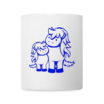 2 Cute Horses Child Family Mom Dad Mom Father - Mug - white - Front