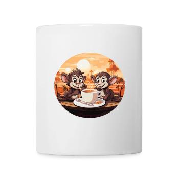 Affe Brew Kaffee Kunstdruck - Tasse - Weiß - Vorne