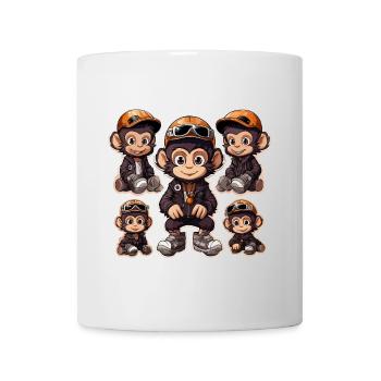 Affe Skateboarding Aufkleber Pack - Tasse - Weiß - Vorne