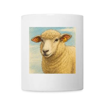 Wolliges Schaf Blau - Tasse - Weiß - Vorne