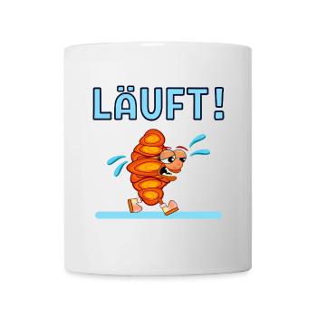 LAUFEN LÄUFT JOGGEN FRANZBRÖTCHEN - Tasse - Weiß - Vorne