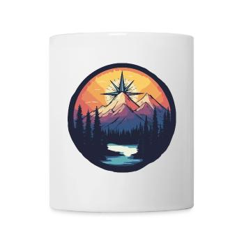 Berge Kompass - Tasse - Weiß - Vorne