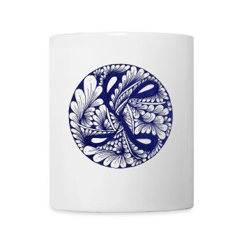 Un dessin qui relie – peint à la main par Martina - Mug blanc - blanc - Devant