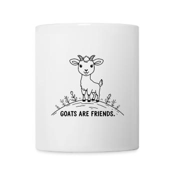 Goats Are Friends – Ziege auf dem Hügel - Tasse - Weiß - Vorne
