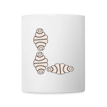 FRANZBRÖTCHEN ANFANGSBUCHSTABE L - NAME - Tasse - Weiß - Vorne