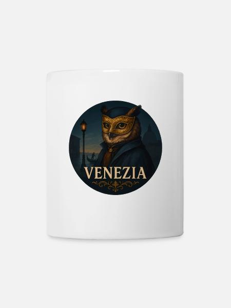 Owl – Venice Masquerade Ball Souvenir Design - Mug - white