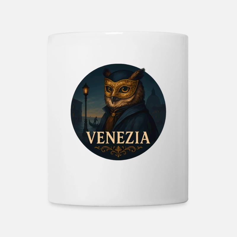 Eule – Venedig Maskenball Souvenir Design - Tasse - Weiß