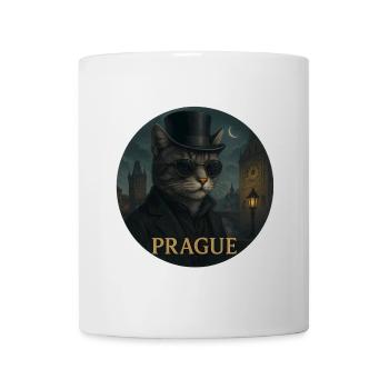 Cat gentleman in front of Prague's Old Town - Mug - white - Front