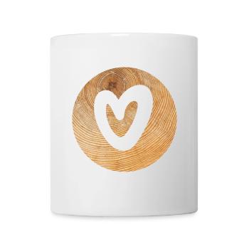 Cercle Bois Coeur Noël Amour Amour Nature Bio - Mug blanc - blanc - Devant