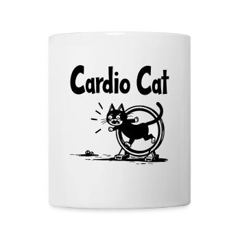 « Cardio Cat » - Chat sportif - Mug blanc - blanc - Devant