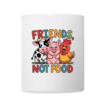 Des amis, pas de la nourriture – Happy Farm Animals - Mug blanc - blanc - Devant