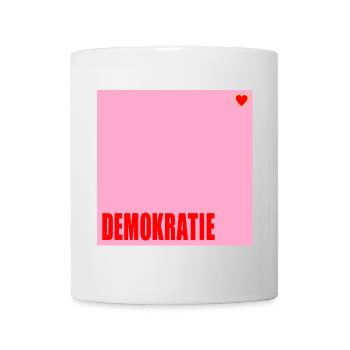Politik Demokratie Herz - Tasse - Weiß - Vorne