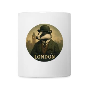 Gentleman Badger – London Souvenir Design - Mug - white - Front