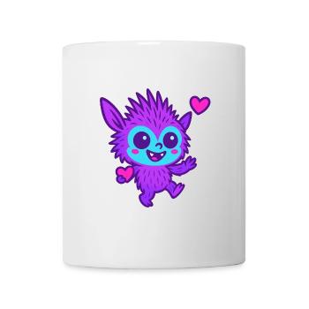 Buntes Fantasy-Wesen mit Herz – Süß & Frech Cartoo - Tasse - Weiß - Vorne