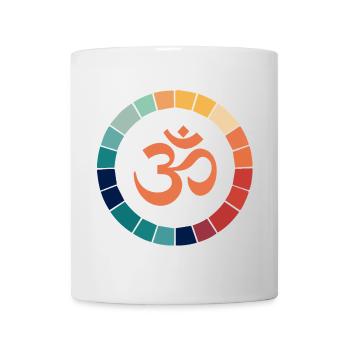 Om Symbol mit Farbkreis – Yoga & Meditation - Tasse - Weiß - Vorne