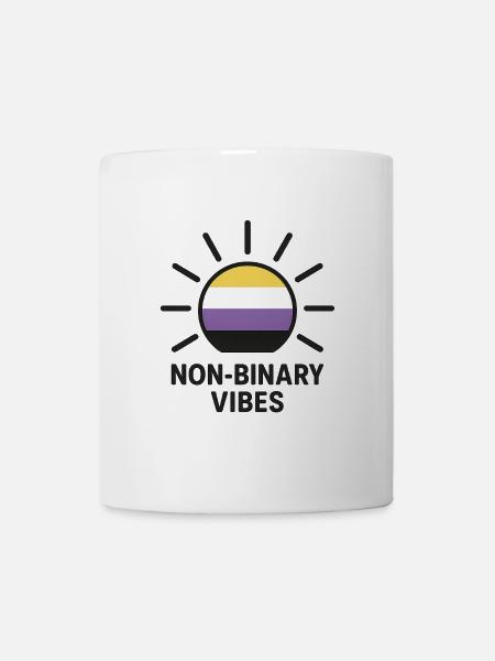 Logo solaire des vibrations non binaires - Mug blanc - blanc