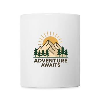 Adventure Nature Motif with Mountains and Sun - Mug - white - Front
