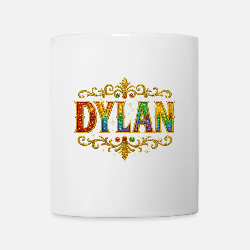 DYLAN Glitzer Gold Pailletten - Tasse - Weiß