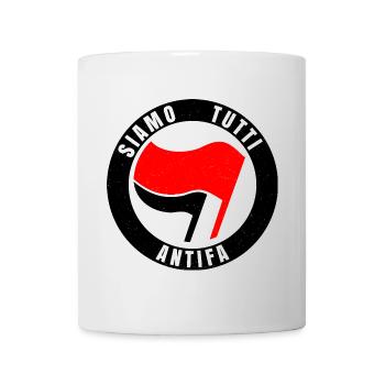 Siamo Tutti Antifa Antifascism Flag Icon - Mug - white - Front